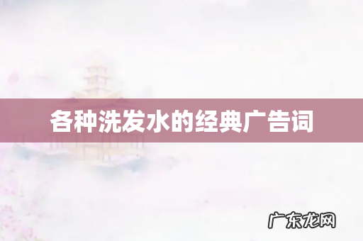 各种洗发水的经典广告词