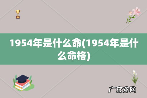 1954年是什么命格 1954年是什么命