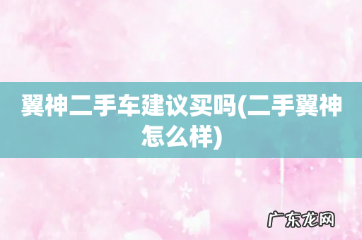 二手翼神怎么样 翼神二手车建议买吗