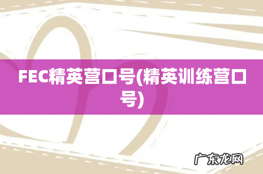 精英训练营口号 FEC精英营口号