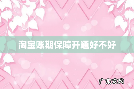 淘宝账期保障开通好不好