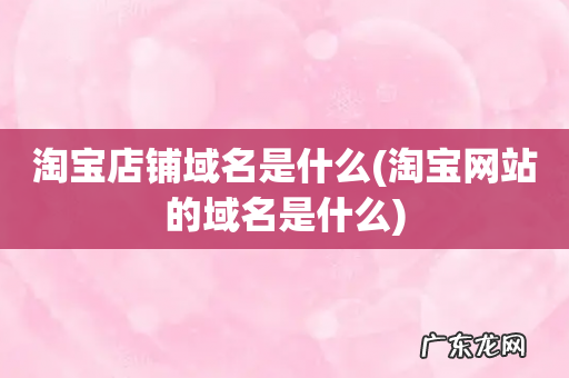 淘宝网站的域名是什么 淘宝店铺域名是什么