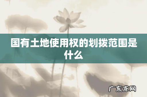 国有土地使用权的划拨范围是什么