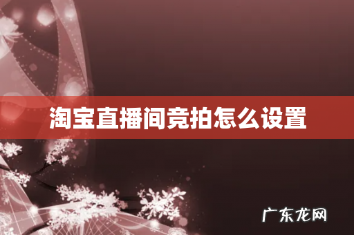 淘宝直播间竞拍怎么设置
