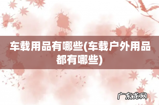 车载户外用品都有哪些 车载用品有哪些