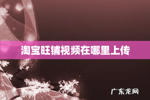 淘宝旺铺视频在哪里上传