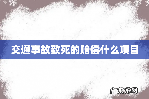 交通事故致死的赔偿什么项目