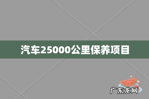 汽车25000公里保养项目
