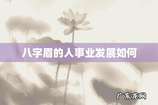 八字眉的人事业发展如何