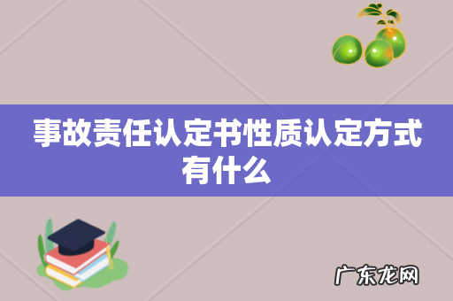 事故责任认定书性质认定方式有什么