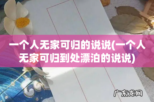 一个人无家可归到处漂泊的说说 一个人无家可归的说说