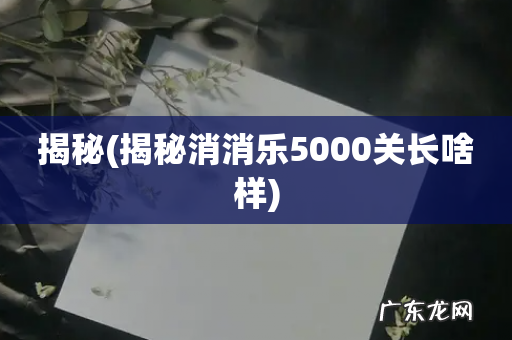 揭秘消消乐5000关长啥样 揭秘