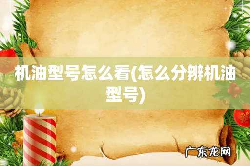 怎么分辨机油型号 机油型号怎么看