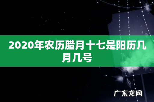 2020年农历腊月十七是阳历几月几号