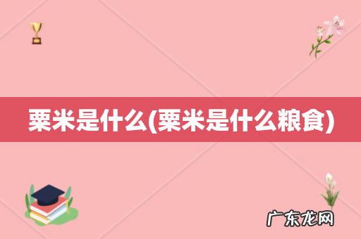 粟米是什么粮食 粟米是什么