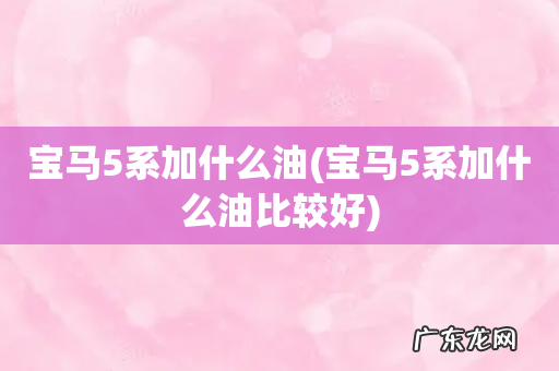 宝马5系加什么油比较好 宝马5系加什么油