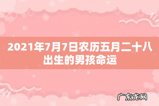 2021年7月7日农历五月二十八出生的男孩命运