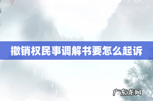 撤销权民事调解书要怎么起诉