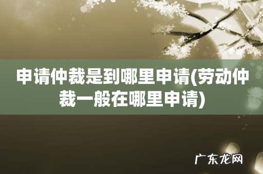 劳动仲裁一般在哪里申请 申请仲裁是到哪里申请