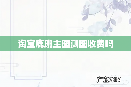 淘宝鹿班主图测图收费吗