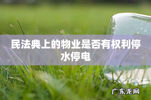 民法典上的物业是否有权利停水停电