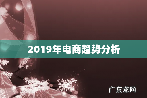 2019年电商趋势分析
