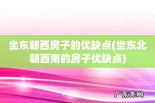 坐东北朝西南的房子优缺点 坐东朝西房子的优缺点