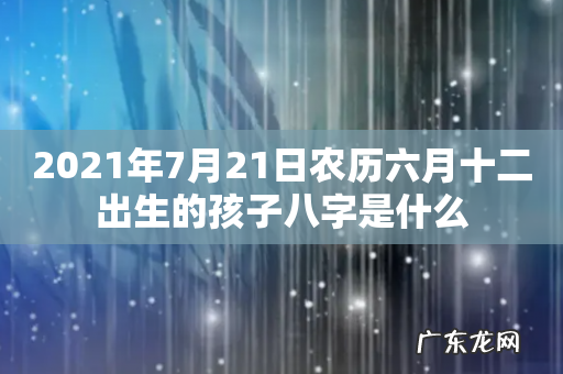 2021年7月21日农历六月十二出生的孩子八字是什么