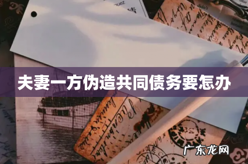 夫妻一方伪造共同债务要怎办