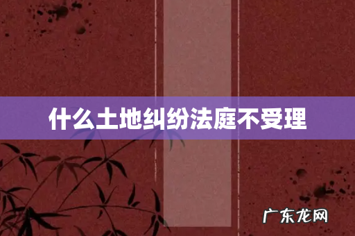 什么土地纠纷法庭不受理