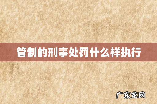 管制的刑事处罚什么样执行