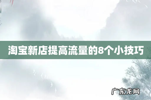 淘宝新店提高流量的8个小技巧