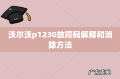 沃尔沃p1230故障码解释和消除方法