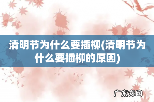 清明节为什么要插柳的原因 清明节为什么要插柳