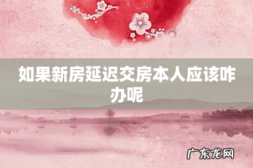 如果新房延迟交房本人应该咋办呢