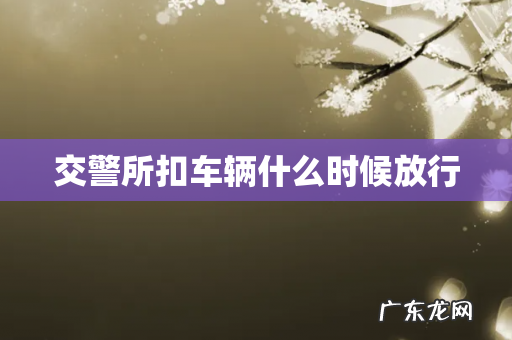 交警所扣车辆什么时候放行