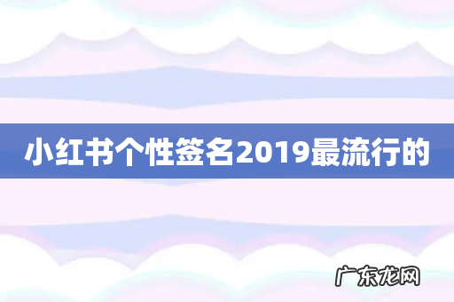 小红书个性签名2019最流行的