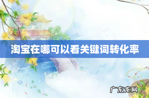 淘宝在哪可以看关键词转化率