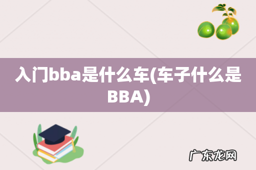 车子什么是BBA 入门bba是什么车