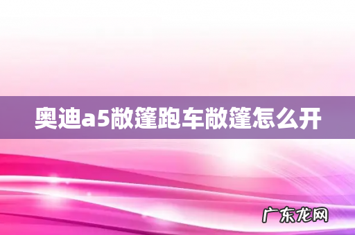奥迪a5敞篷跑车敞篷怎么开