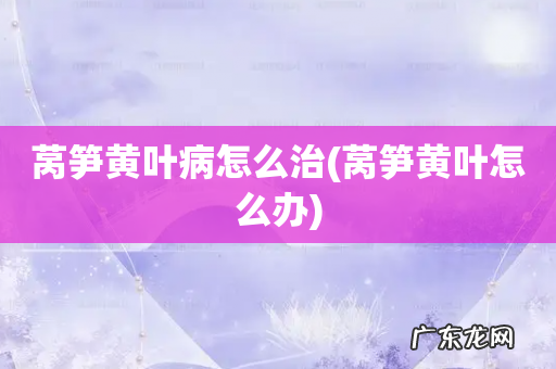 莴笋黄叶怎么办 莴笋黄叶病怎么治