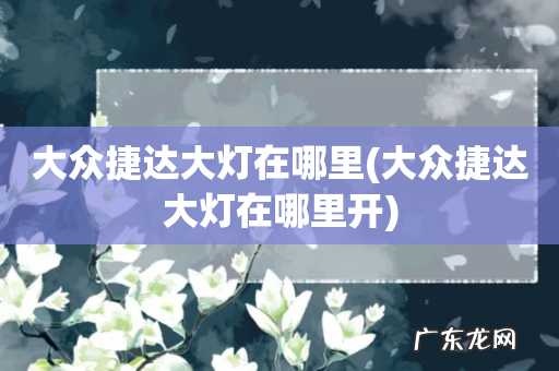 大众捷达大灯在哪里开 大众捷达大灯在哪里