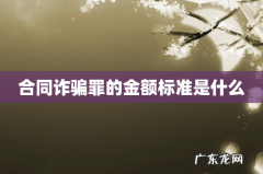 合同诈骗罪的金额标准是什么