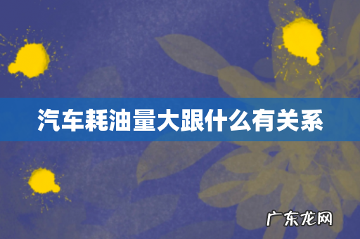 汽车耗油量大跟什么有关系