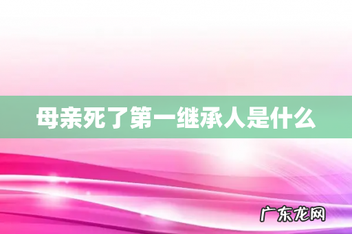 母亲死了第一继承人是什么