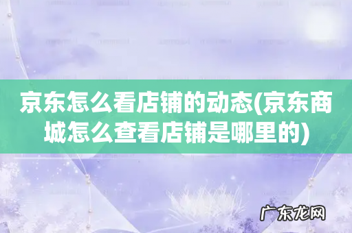 京东商城怎么查看店铺是哪里的 京东怎么看店铺的动态