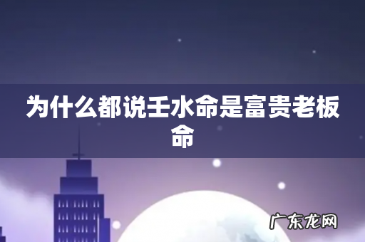 为什么都说壬水命是富贵老板命