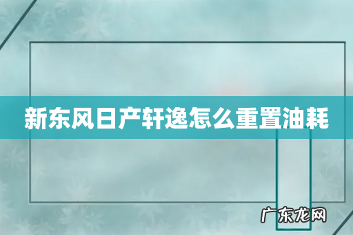 新东风日产轩逸怎么重置油耗