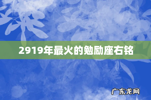 2919年最火的勉励座右铭