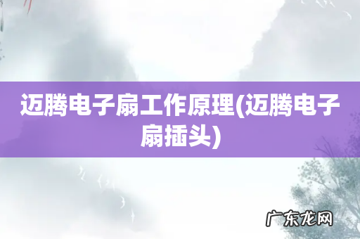 迈腾电子扇插头 迈腾电子扇工作原理